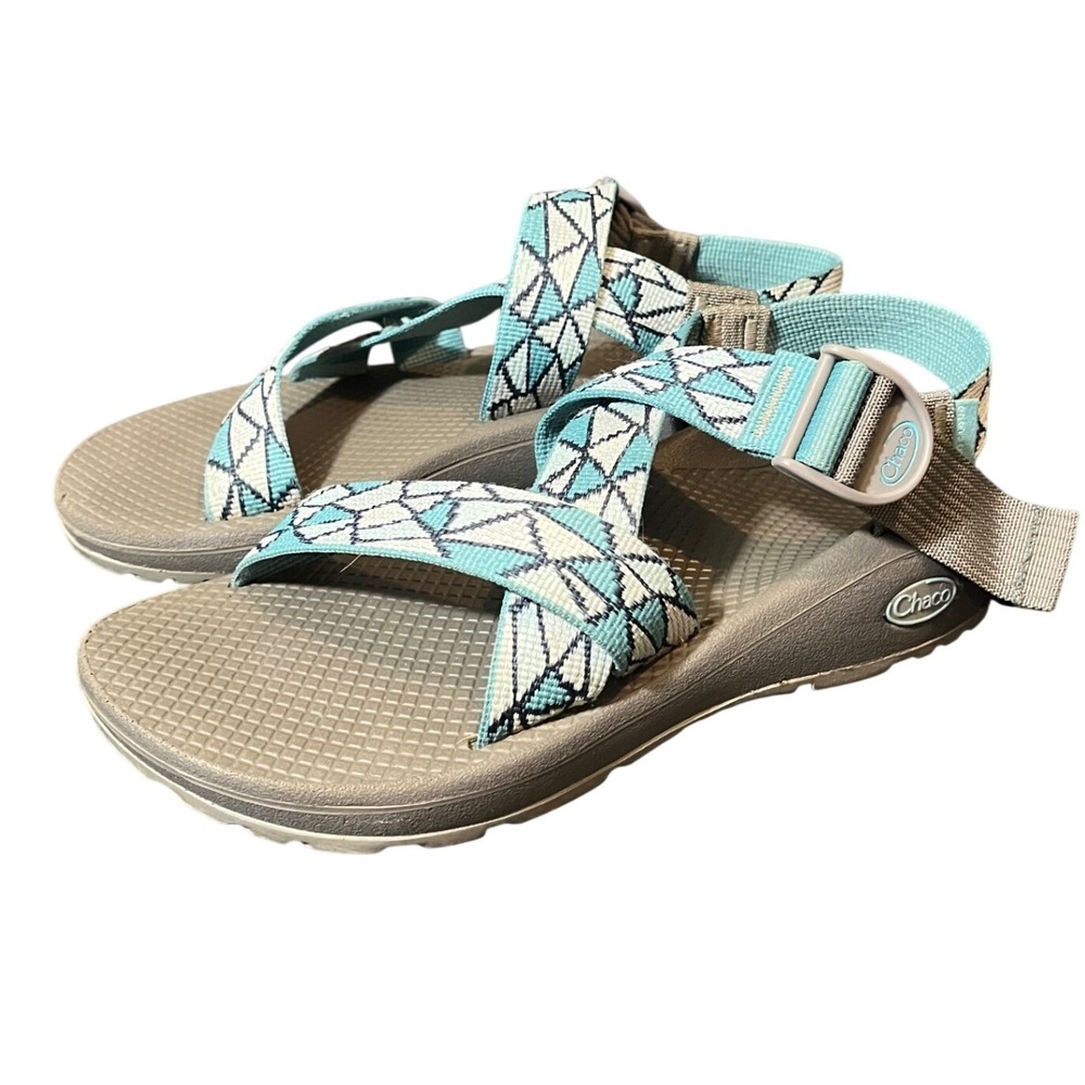 Chaco Women's Mega Z/Cloud Casual Sandals Crust Porcelain Blue Size 8